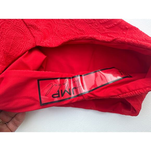 JMP The Label Santorini Red Textured Halter One-Piece Swimsuit XS NWT - Picture 3 of 7